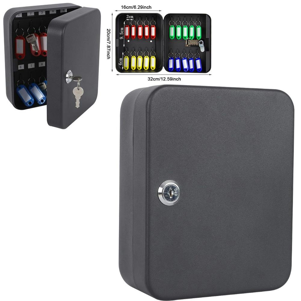 

20PCS Key Cabinet Wall Mounted Key Box Combination Key Cabinet 20 Key Hooks Locking Key Organizer Security Lock Box