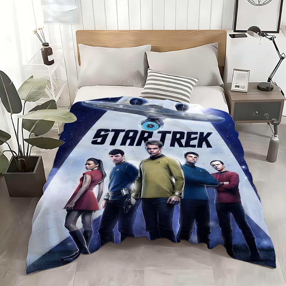 Movie Star Trek Throw Flannel Throw Blanket: Soft Kid-Friendly Warm Anti-Static All Season Washable Couch Bed Home