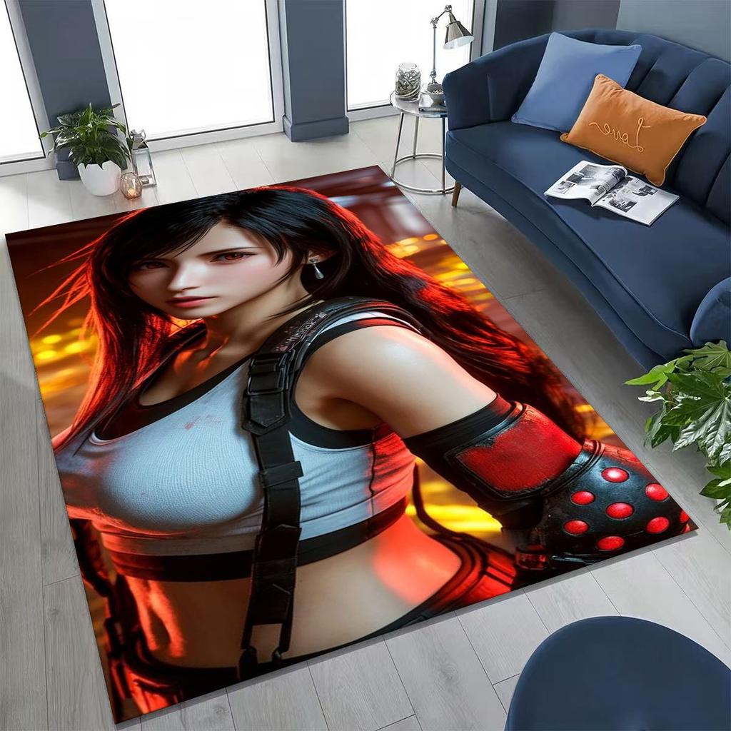 Kreslený herní koberec Final Fantasy Sephiroth Cloud Tifa do ložnice, obývacího pokoje, k pohovce, dekorace na vchodové dveře, velká protiskluzová podložka