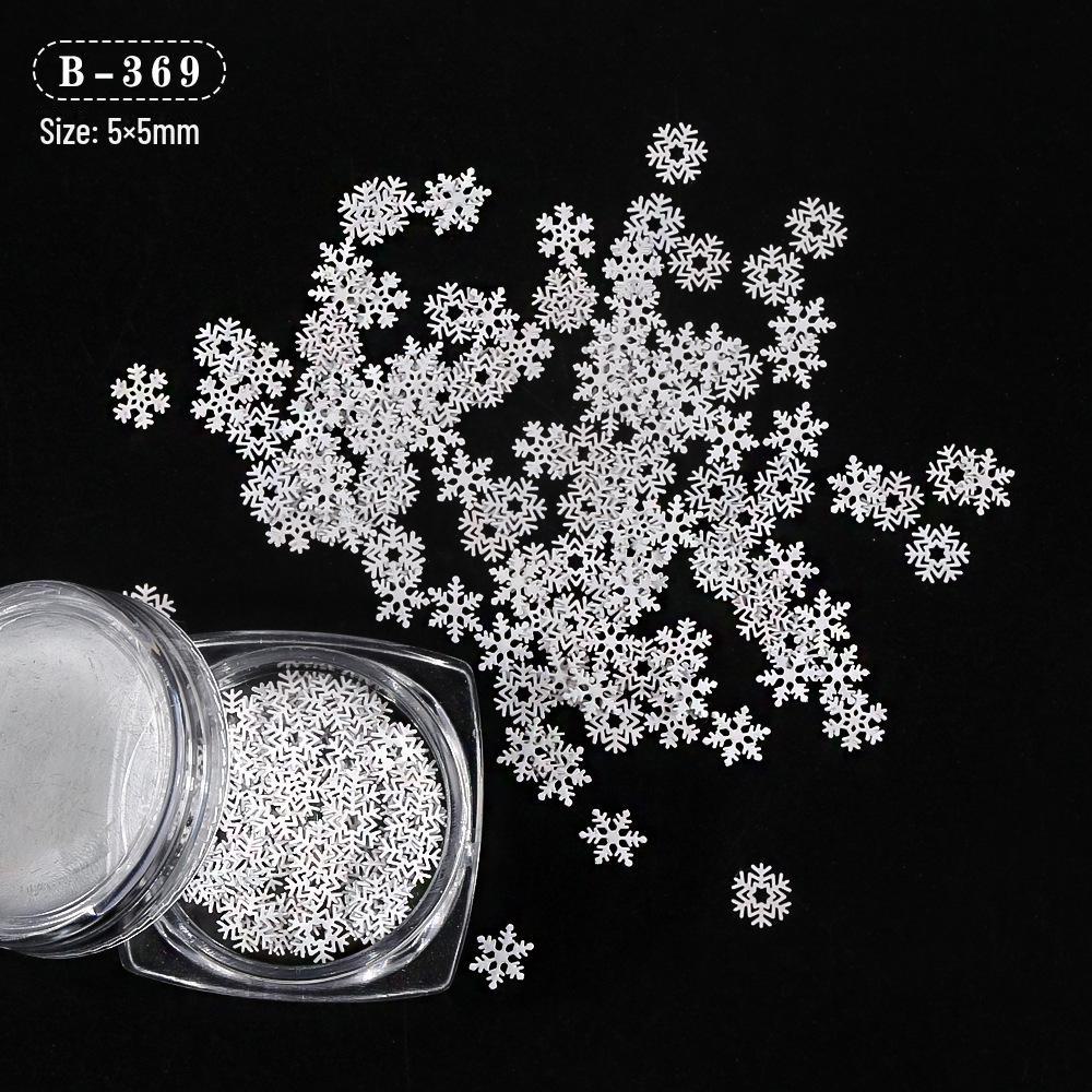 White Snowflake Nail Art Decorations: Winter and Christmas Metal Copper Mix