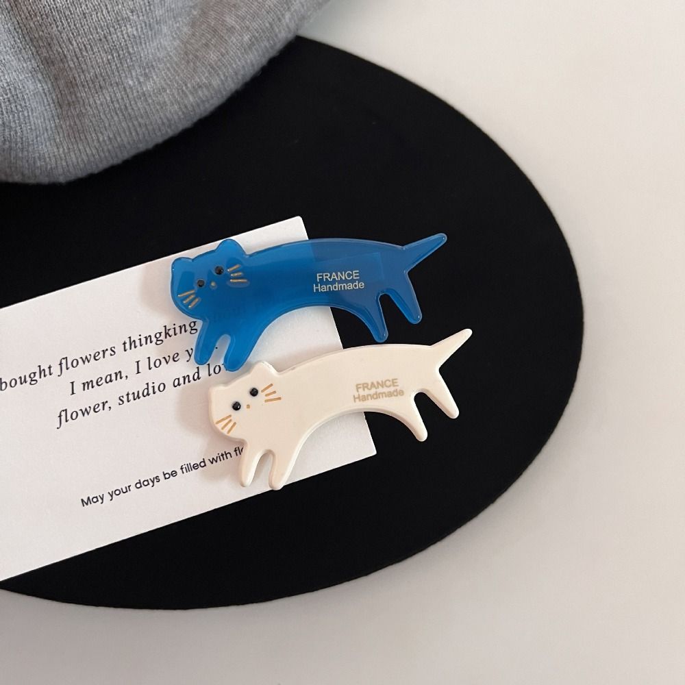Small Cat Shaped Hair Clip Acetic Acid Cute Side Clip Cute Animals Hairpin  Vacation