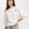 Station Export Original Order Leftover Stock Letter Pattern Loose Fall and Winter White Women's Round Neck Long Sleeve Pullover Hoodie Fleece Shirt