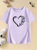 Graphic Casual Hoodies Love Heart with Butterfly T Shirts Kids Childrens Tshirt Boys Girls Summer Spring Top Tee Shirt