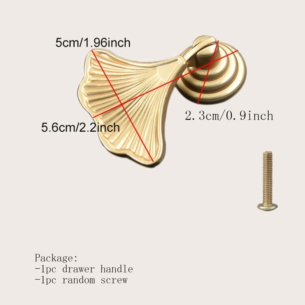 Zinc Alloy Furniture Handles Ginkgo Drawer Knobs Handles for Cabinets and Drawers Wardrobe Pulls Kitchen Cabinet Cupboard Knobs