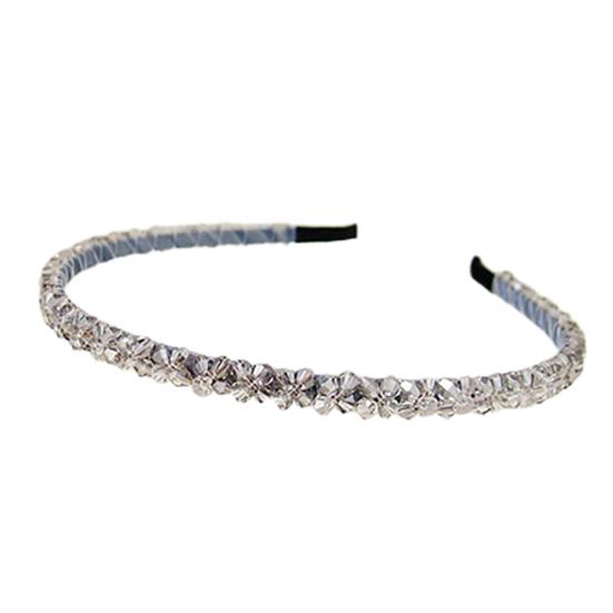 Rhinestone Headband Handmade Rustproof Metal Rhinestone Women Beaded Hair Hoop for Ceremonies
