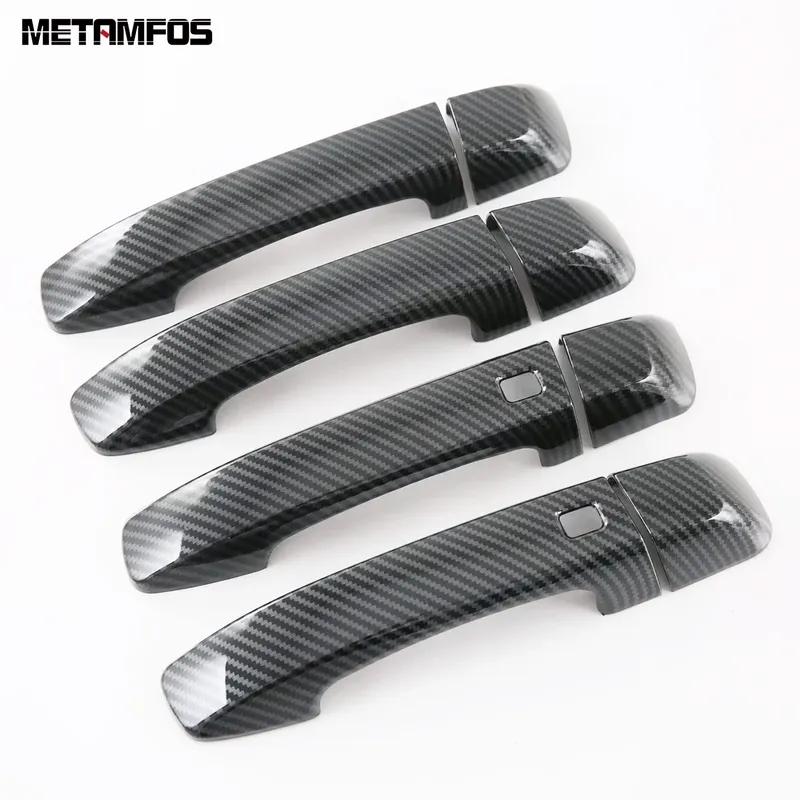 Side Door Handle Bowl Cover Trim For Kia Mohave Borrego 2024 2025 Carbon Fiber Protection Cap Accessories