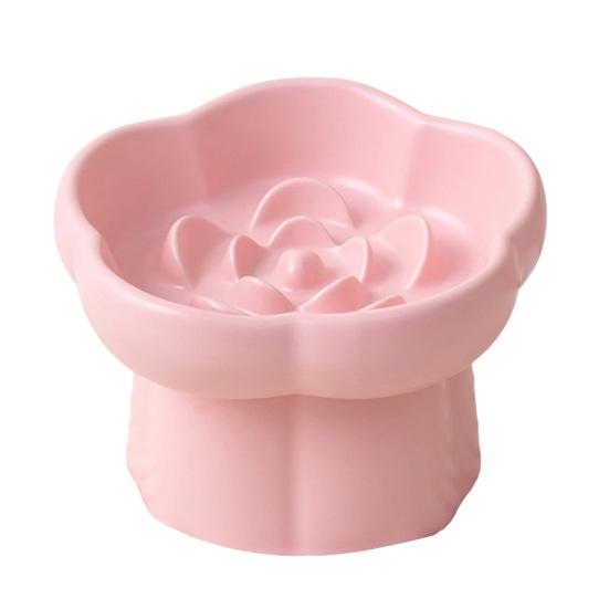 Ceramic Slow Feeder Pet Bowl Dogs Cats Anti-Choking Slow Eating Food Bowl Elevated