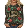 Women's Fashion Casual Long Sleeve  Print Round Neck Top