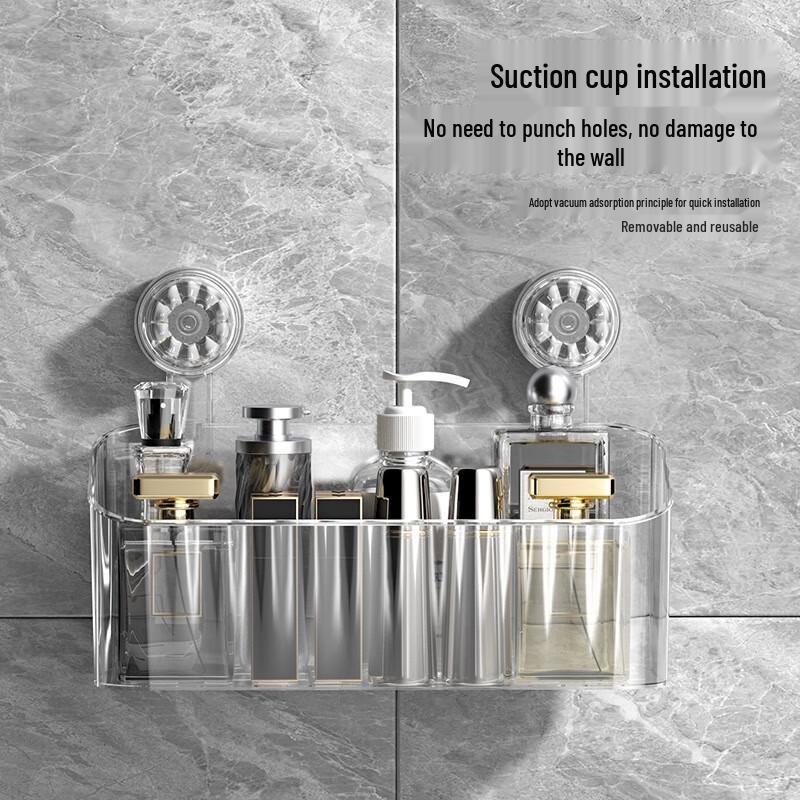 JINGRUIXIANG Bathroom Suction Cup Organizer Shelf