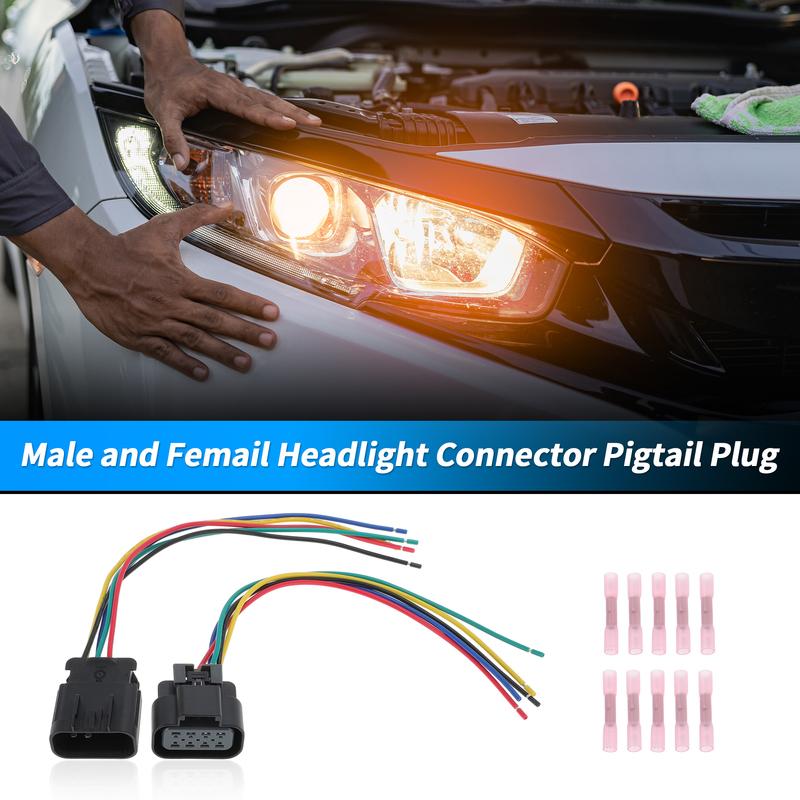 X Autohaux Male and Female Headlights Connector Harness Plug Wire for Chevy Silverado