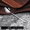 1 cucchiaio in acciaio inox con manico lungo, in argento, per caffè, tè, dessert, miscelazione, zuppa, utensili per bere, posate, stoviglie da cucina