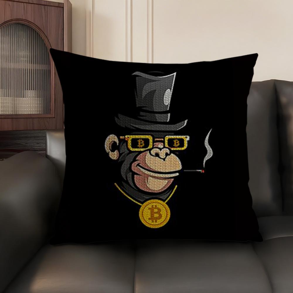 

Bitcoin Cryptocurrency Btc Cushion Cover Natural Linen Organic Fabric DoubleSided Printing Sofa Home Decor Breathable 30x30cm