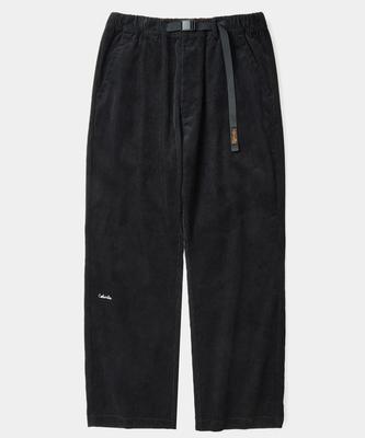 COLUMBIA UNIVERSITY Sl-Label Belted All-Round Corduroy Pants Black