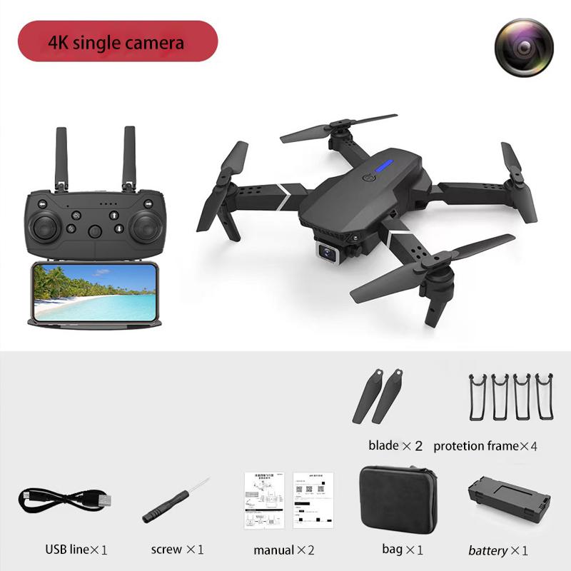 Hot-Selling E88 Smart Drone, One-Click Takeoff, Dual Camera with Stunts, Perfect for Beginners- Ideal Birthday and Holiday Gift