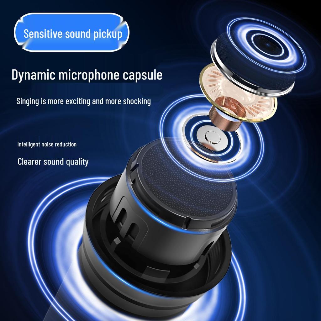N27 Wireless Bluetooth Microphone for Home KTV with Reverb and Treble/Bass Control
