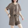 Large-size Women's Summer Two-piece Loose-fitting Set That Flatters Both Slim and Plump Figures - Oversized Short-sleeved Shorts Set