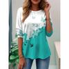 Spring and Autumn Round Neck 3D Butterfly Pattern Color Block Printed Top Fashionable Casual Long Sleeved Women's T-shirts