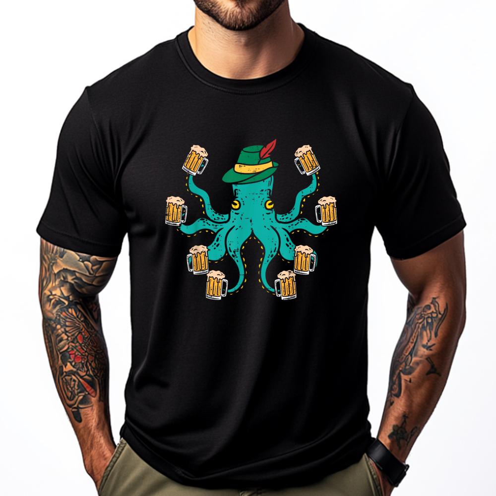 German Octopus Oktoberfest Funny Bavarian Festival T Shirts Men Women Mens Clothing Mens Clothing
