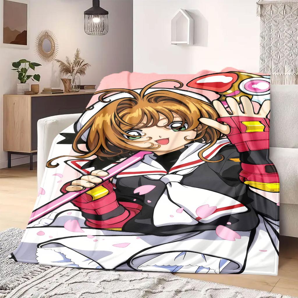 Cardcaptor Sakura Cool Print Flannel Blanket, Anime Character Design for Bed, Versatile Usage for Picnic, Travel and Couch_LIAN