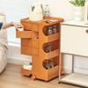 Nordic Rotating Multi-Layer Storage Cabinet: Versatile Makeup, Bedside, or Snack Organizer