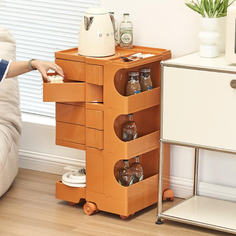 Nordic Rotating Multi-Layer Storage Cabinet: Versatile Makeup, Bedside, or Snack Organizer