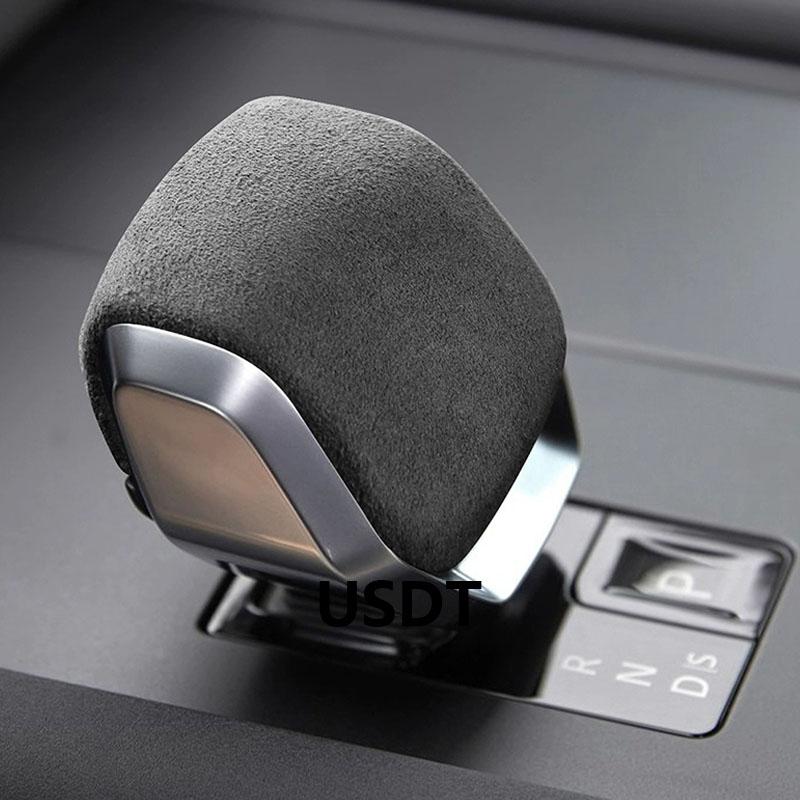 

For Land Rover Discovery 5 RANGE ROVER Velar 2022 2023 2024 Leather Car Gear Shift Knob Cover Gears Suede Cap Mat
