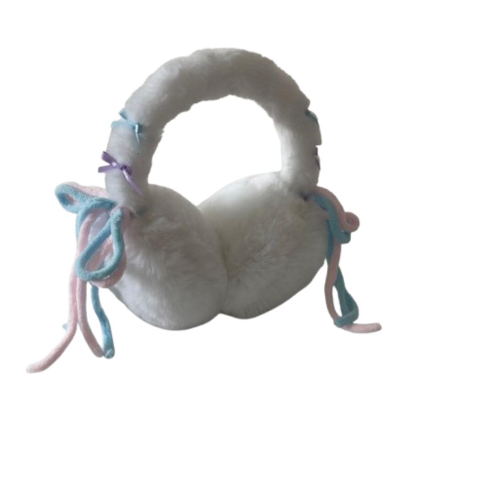 Trendy Earflap Bowknot Earmuffs Y2k Soft Winter Ear Warmer Thicken Cold Protection Plush Ear Cover Cold Weather