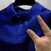 Men's Short Sleeve Polo Shirt - Solid Color, High-End Business Casual, with Lapel.