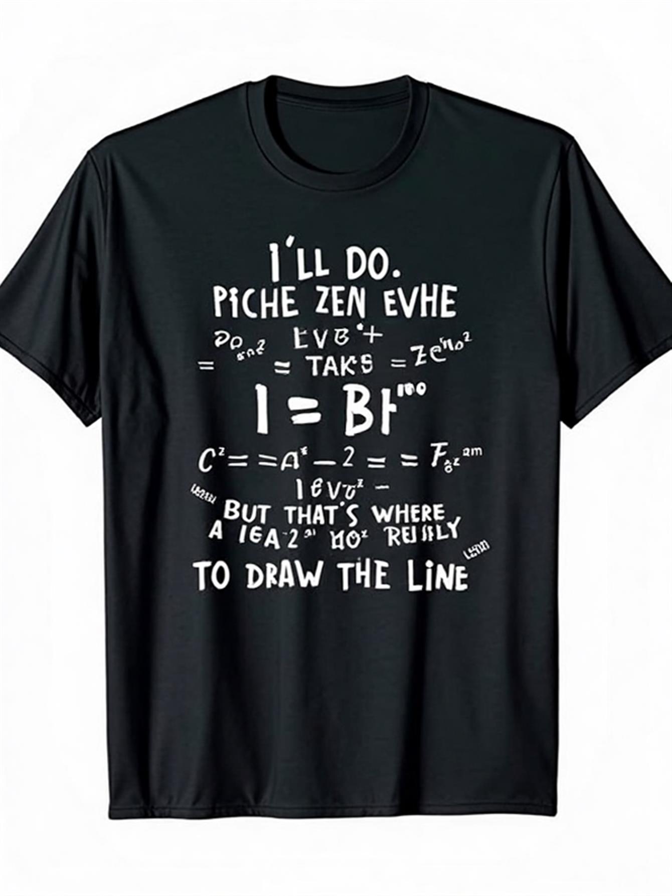 

Women s Funny Math T-Shirt with The Slogan I Can Do It and Famous Formula Designs Printed Women T-Shirt Casual Daily Wear -... 5XL