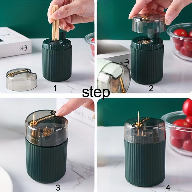 Sleek Hygienic Toothpick Dispenser: Easy Press, Modern Design, Durable, Enhances Kitchen Decor