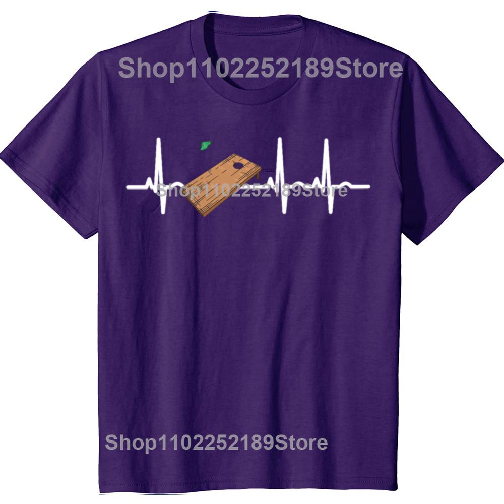 

Funny Cornhole Heartbeat Fan Graphic T-shirts Men Women s Fashion Casual Tshirt 100% Cotton Loose Oversized T Shirt 4XL