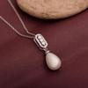 3.25 Cts Pear Shape Pearl Gemstone 925 Sterling Silver Teardrop Elegant Bridal Necklace