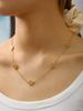 Fashion Elegant Charm Light Luxury Old Money Style Stainless Steel 18K Gold Plated Hollow Four-Leaf Clover Necklace Female