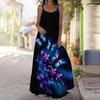 Women's Slip Dress Maxi Long Dress Butterfly Flowers Print Stitching Print Dress Spring & Summer Leisure Vacation