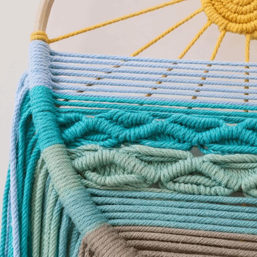 Yellow Macrame Wall Hanging 11.81x 23.62in Boho Tapestry Wall Art for Apartment