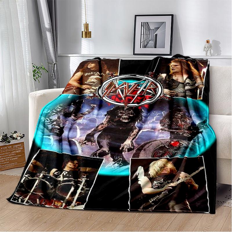 2025 New Style Slayer Heavy Metal Band Sign Blanket,Soft Throw Blanket for Home Bedroom Bed Sofa Travel Cover Kid Gift
