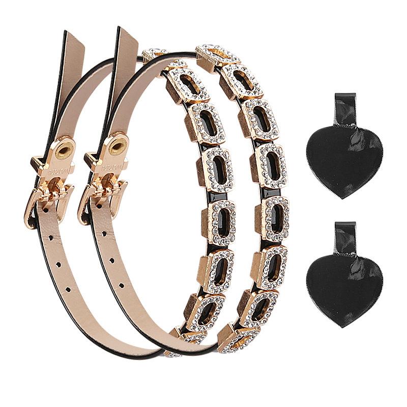 

One Word Diamond Buckle Shoelaces Bundle for Women Flats High Heels Anti Drop Heels Large Small Free Fixed Installation 28.8cm