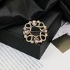 Retro Flower Pearl & Diamond Alloy Brooch Pin