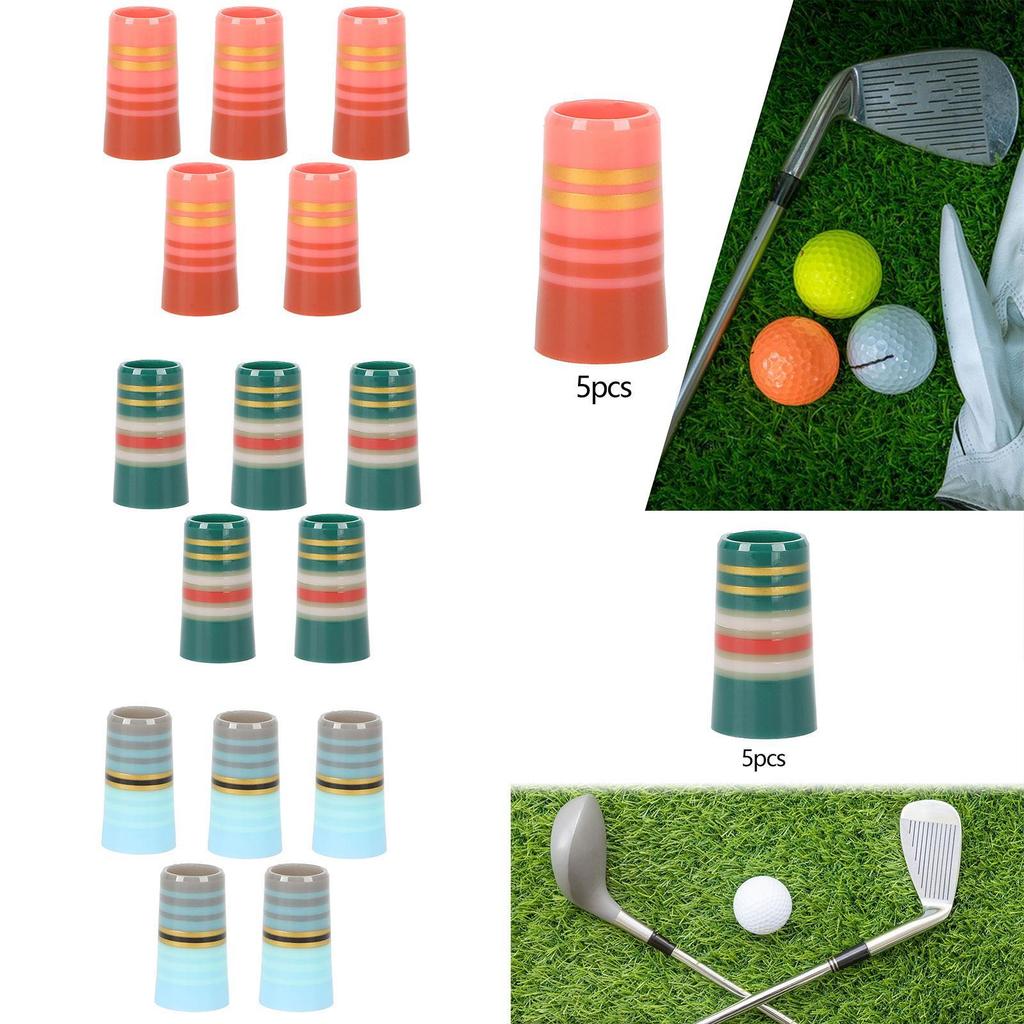 5x Golf Sleeve Ferrules for Taper Tip Iron Wedge Golf Accessories Cover Fit 0.370'' Parallel Shaft Supplies Golf Ferrules