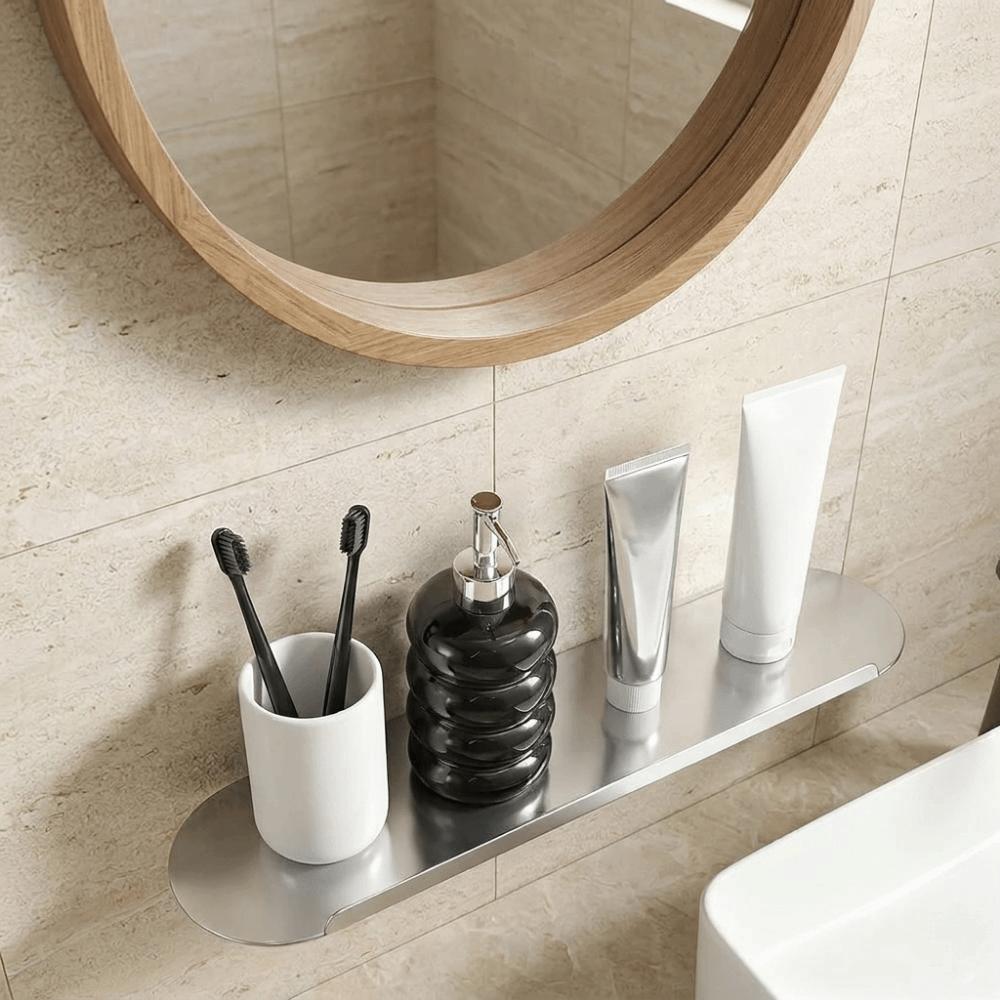 Wall Mounted Wall Floating Shelf Rectangular Spice Rack Bathroom Storage Rack for Living Room