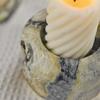 Vintage Natural Marble Artistic  Candlestick  Oil Painting Style Desktop Decoration Candle Holder Candle Cup Candlestick
