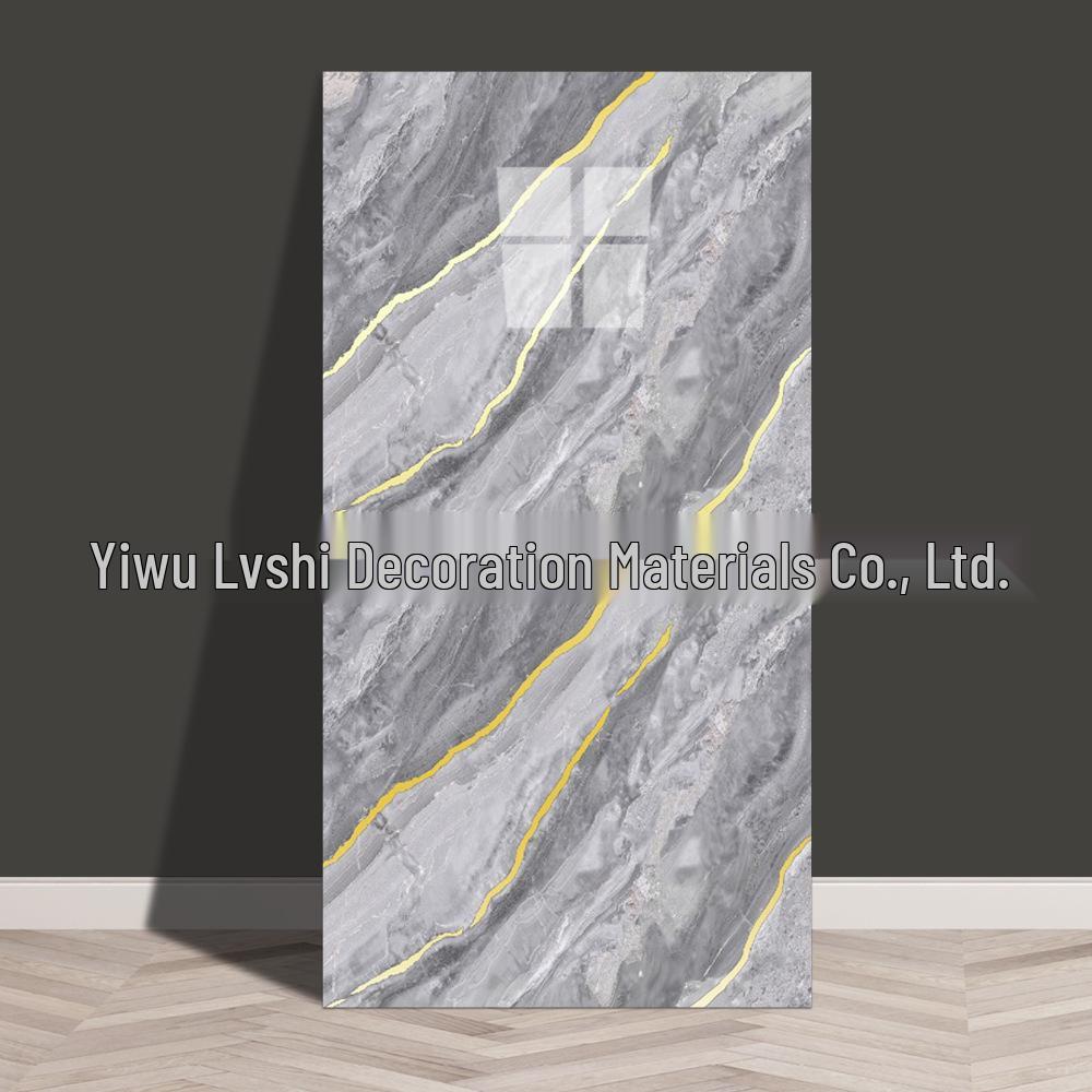 Waterproof Marble Imitation Tile Wall Sticker for Kitchen Renovation - Oil & Moisture Resistant, Self-Adhesive Decor.