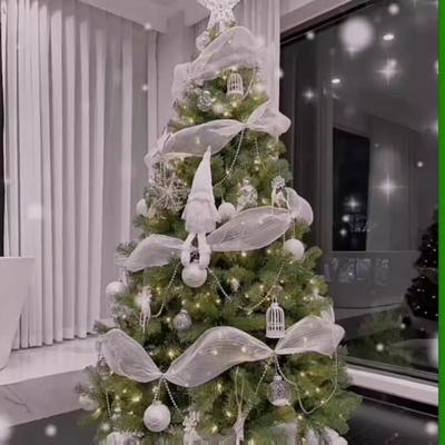 Ruban Décoration d'Arbre de Noël Fait Main - Pendentif Nœud en Maille DIY pour Scènes de Fêtes