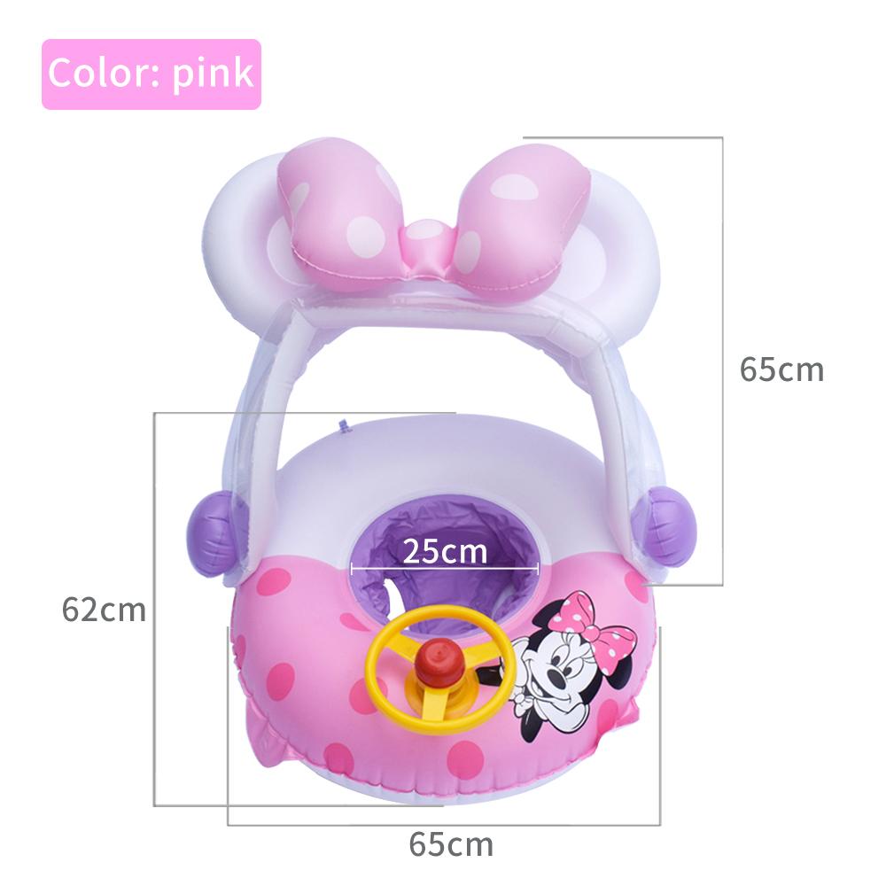 Toddler Inflatable Swim Seat Float with Glitter, Kids Pool Ring with Handles, Anti-Flip Baby Swimming Float