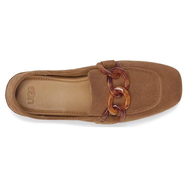 UGG Sheepskin Solid Color Comfortable Casual Loafers Women Loafers Brown 1142273-CTSD