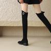 Krazing Pot Flock Autumn Winter Shoes Med Heels Size 43 Over-the-knee Boots Slip on Elastic Thigh High Boots