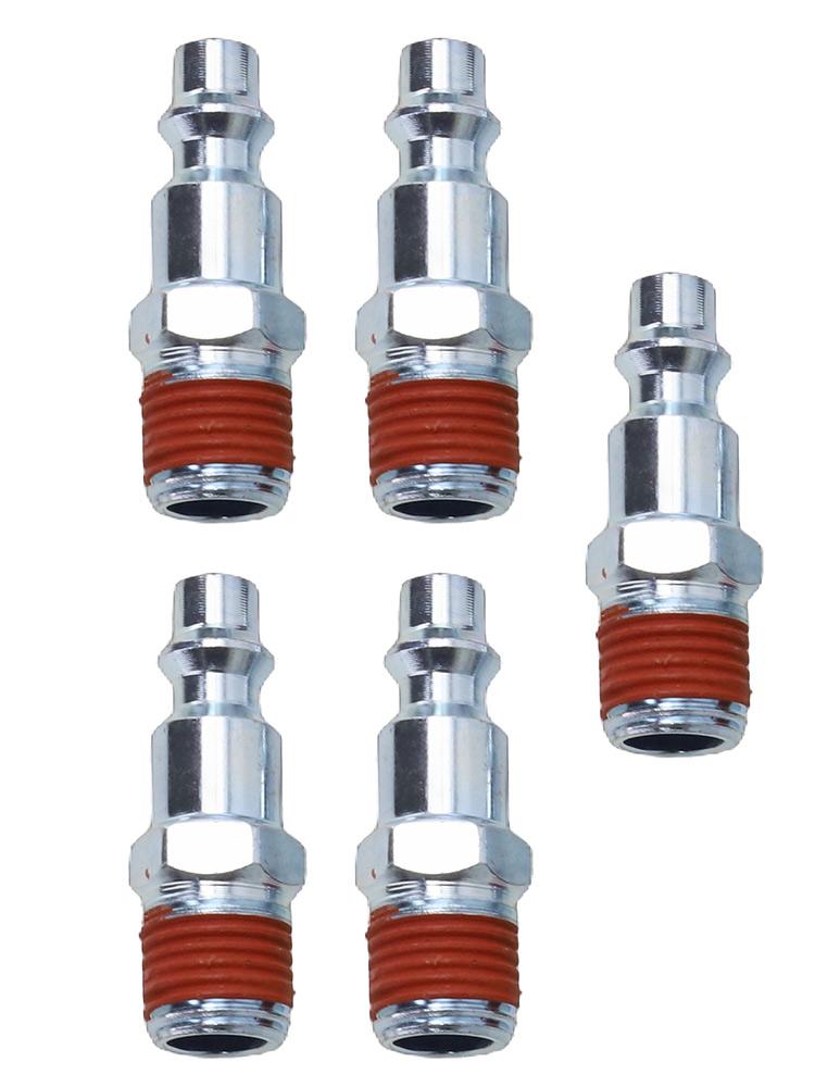 5Pc 1/4 Inch NPT Male Air Line Fitting Hose  External Thread Male Plug Power Tool Parts Compressor Quick Release Connector
