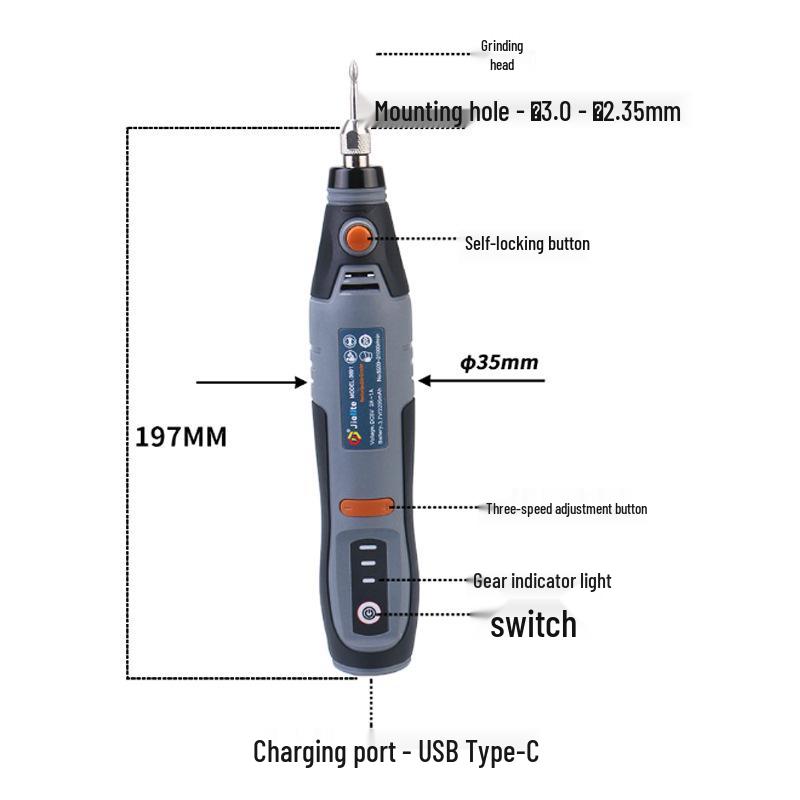 Rechargeable Variable Speed Electric Grinder: Lithium Battery Polisher & Engraving Tool