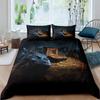 Sada povlaku na peřinu Ohnivý drak Magická dinosauří ložní sada Vzor zvířat z džungle Styl divoké zvěře King Size Polyesterový povlak na přikrývku