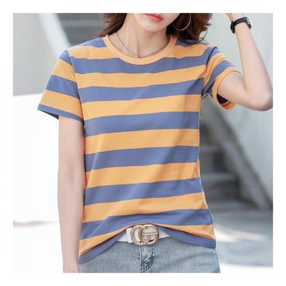 Navava Casual ShorT Sleeve STriped Round Neck T shirT nT627